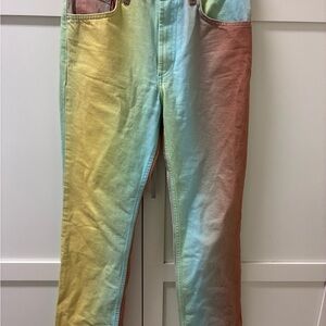 Zara Multicolor Straight Leg Jeans Womens Size 6